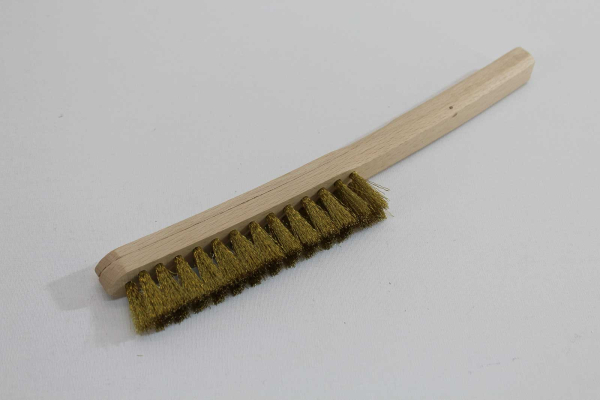 Drahtbürste 2-reihig, 29 cm, Messingdraht gewellt